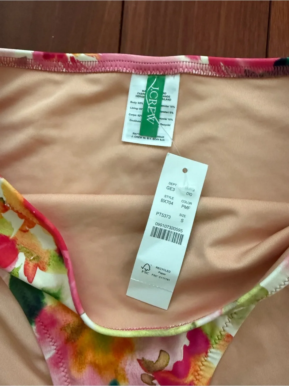 J. Crew High rise full coverage bikini bottom in floral